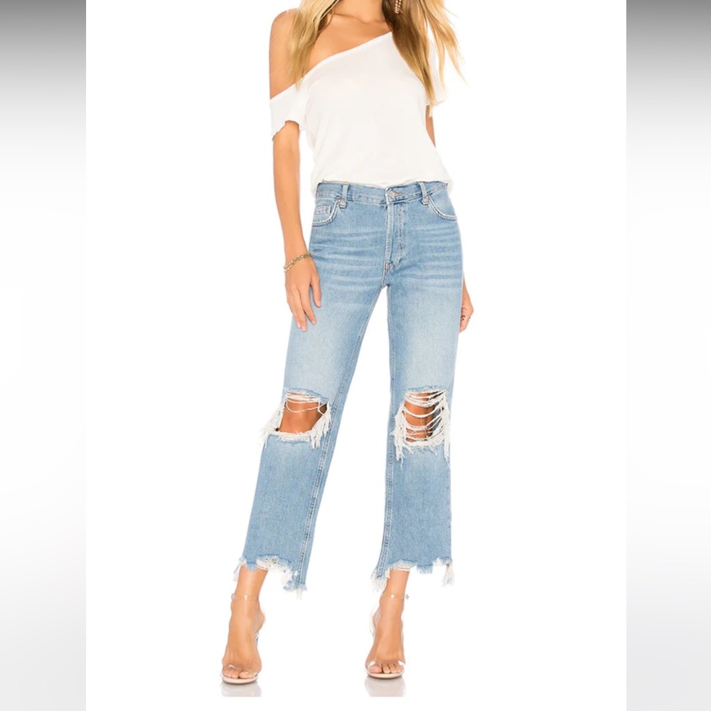 We The Free Maggie Straight Jean in Light Stone
Free People